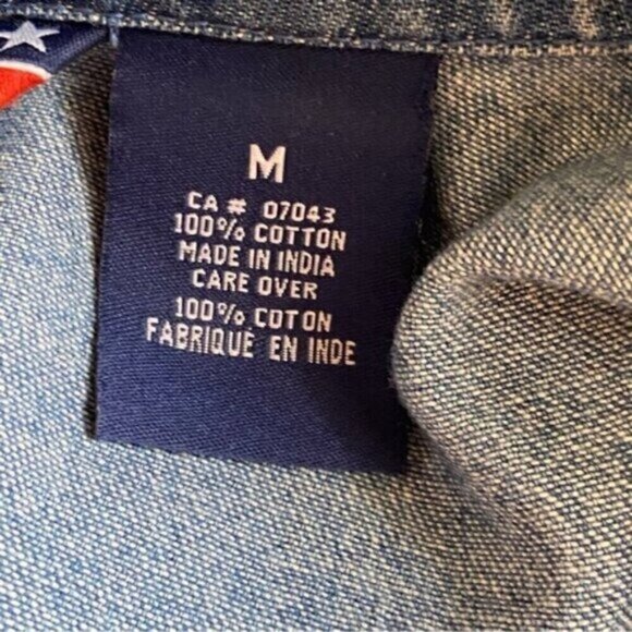 Vintage Agapo Denim Jacket Woman Small 100% Cotton Floral Embroidery Coquette - Picture 10 of 11